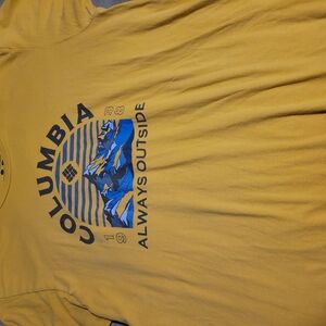 Columbia Yellow Long Sleeve Tee with Blue Graphic